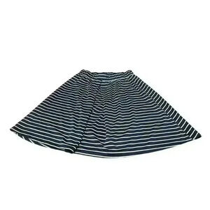 Torrid Navy Blue White Striped Midi Pull On Skirt Size 00/10 Medium